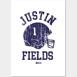 Justin Fields Chicago Helmet Font Posters and Art